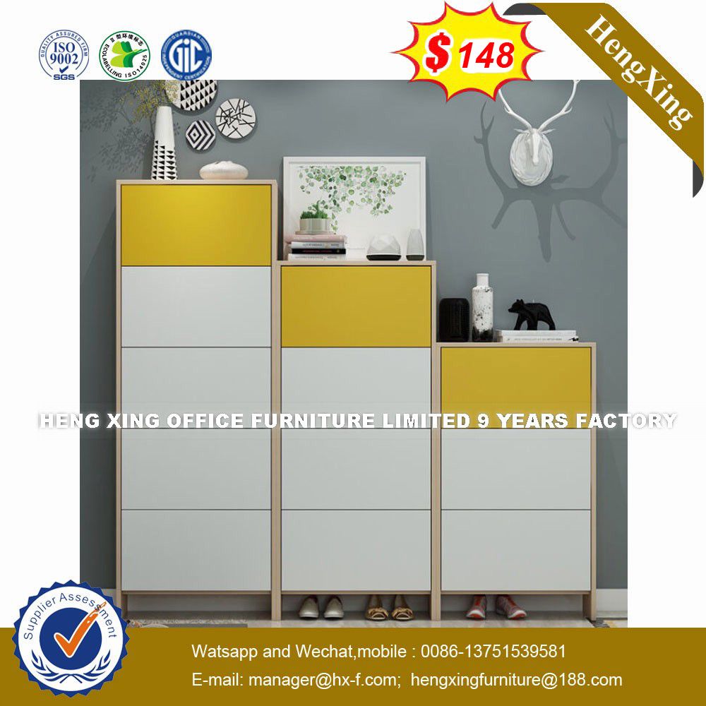 Distressed Wood Metal Storage Heavy Clothes Wardrobe (HX-8NR0769)