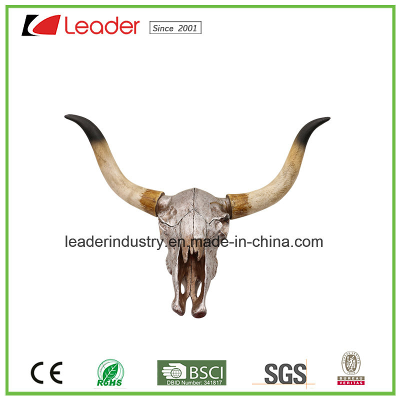 Polyresin Skull Head Wall Hanging Sculpture for Home and Wall Decoration