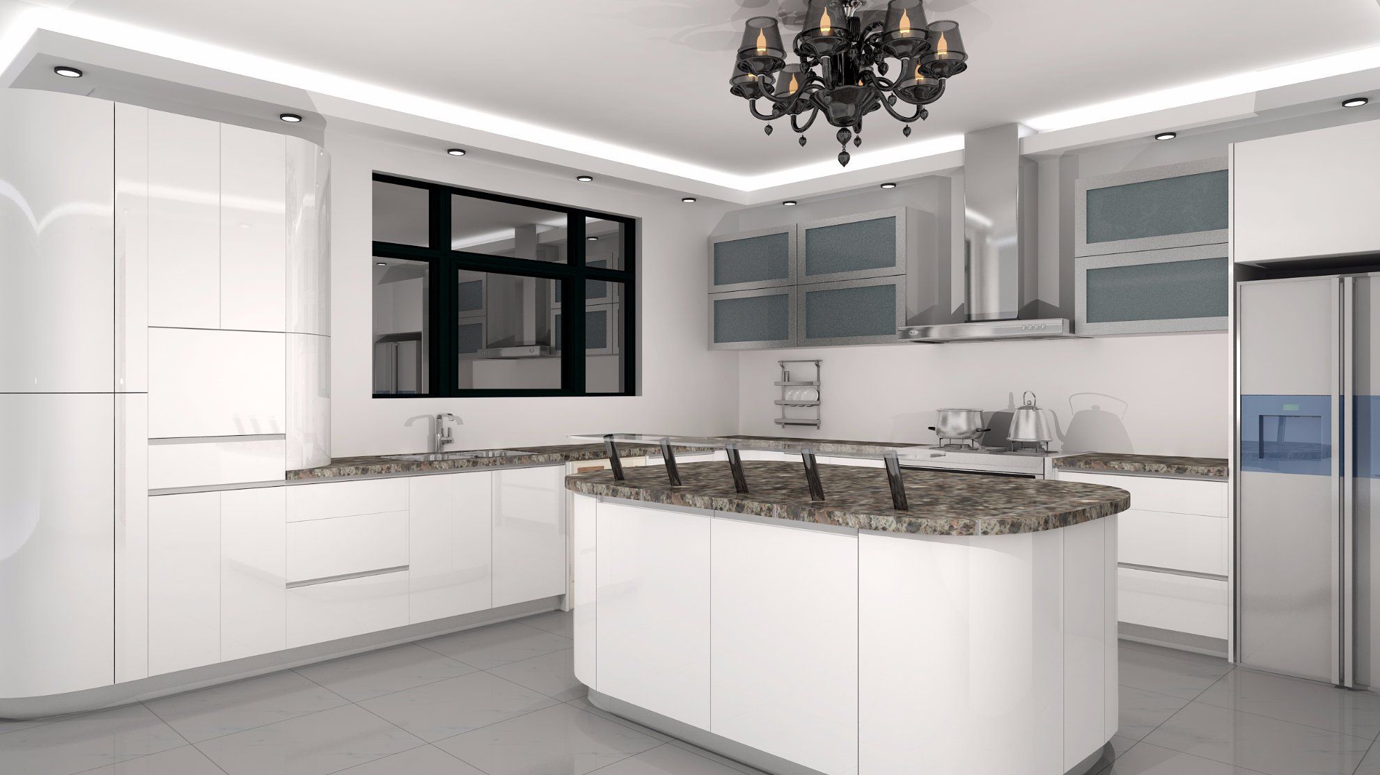 Good Quality Grey Lacquer Free Used Small Apartment Kitchen Cabinets