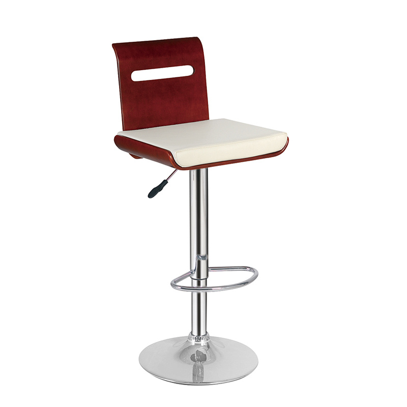 Modern Wooden and Leather Adjustable Leisure Bar Chair (FS-WB907-1)