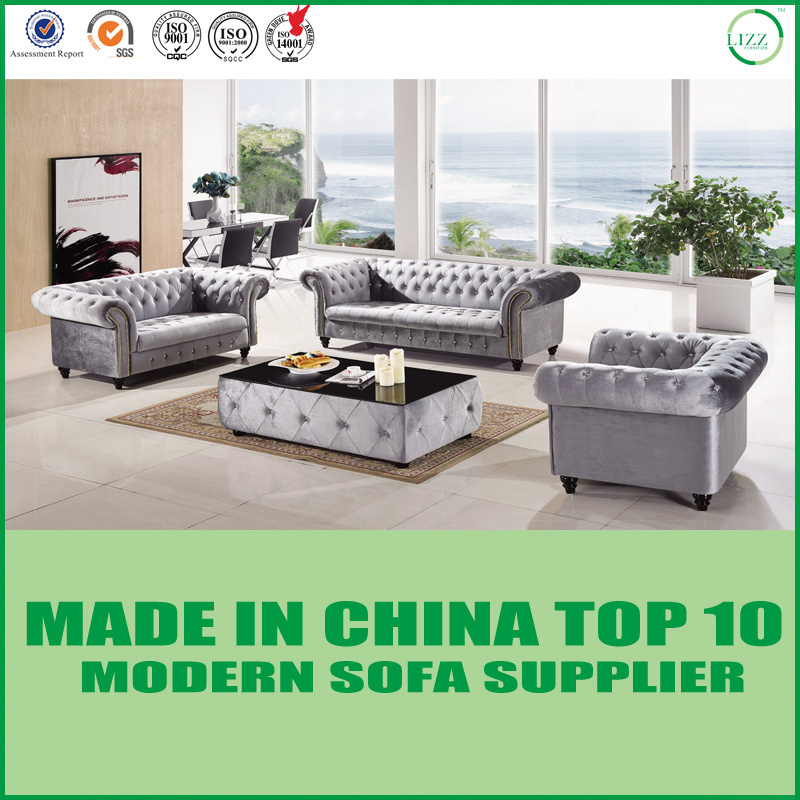 American Classic Design Velvet Fabric Tufted Sofa
