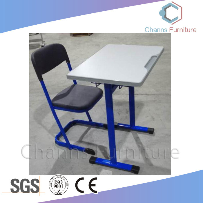 School Furniture MDF Straight Shape Student Desk with Blue Legs Chair (CAS-SD1803)