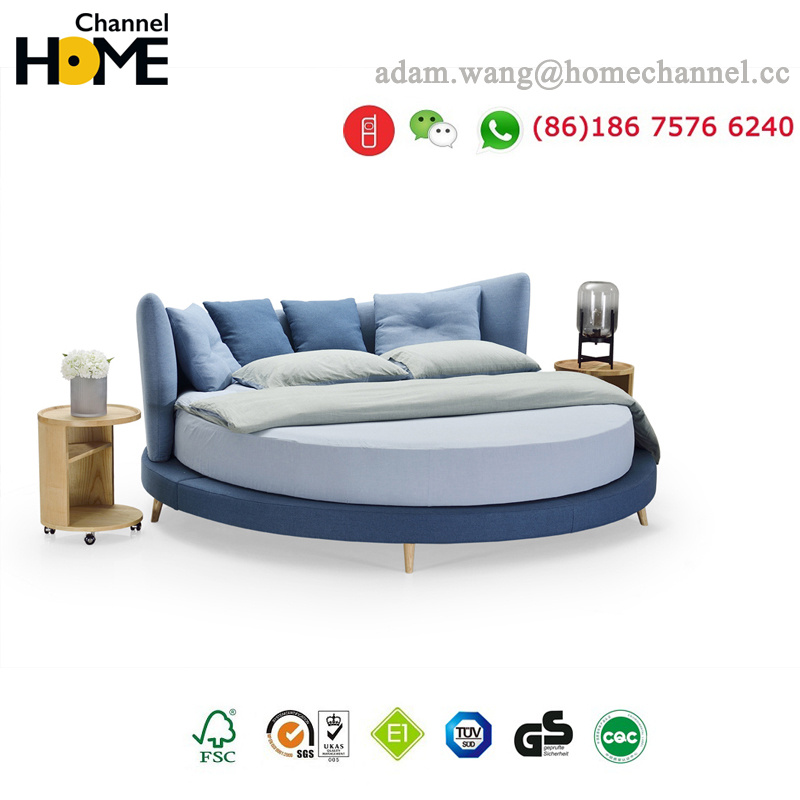 New Fashion Round Fabric Bed of 2018 (HC-E857)