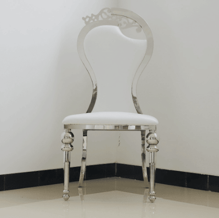 Stainless Steel Polished Chrome Silver Banquet Dining Chair