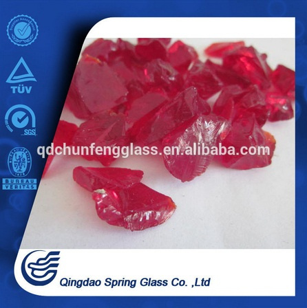 Red Glass Stones for Garden Decoration