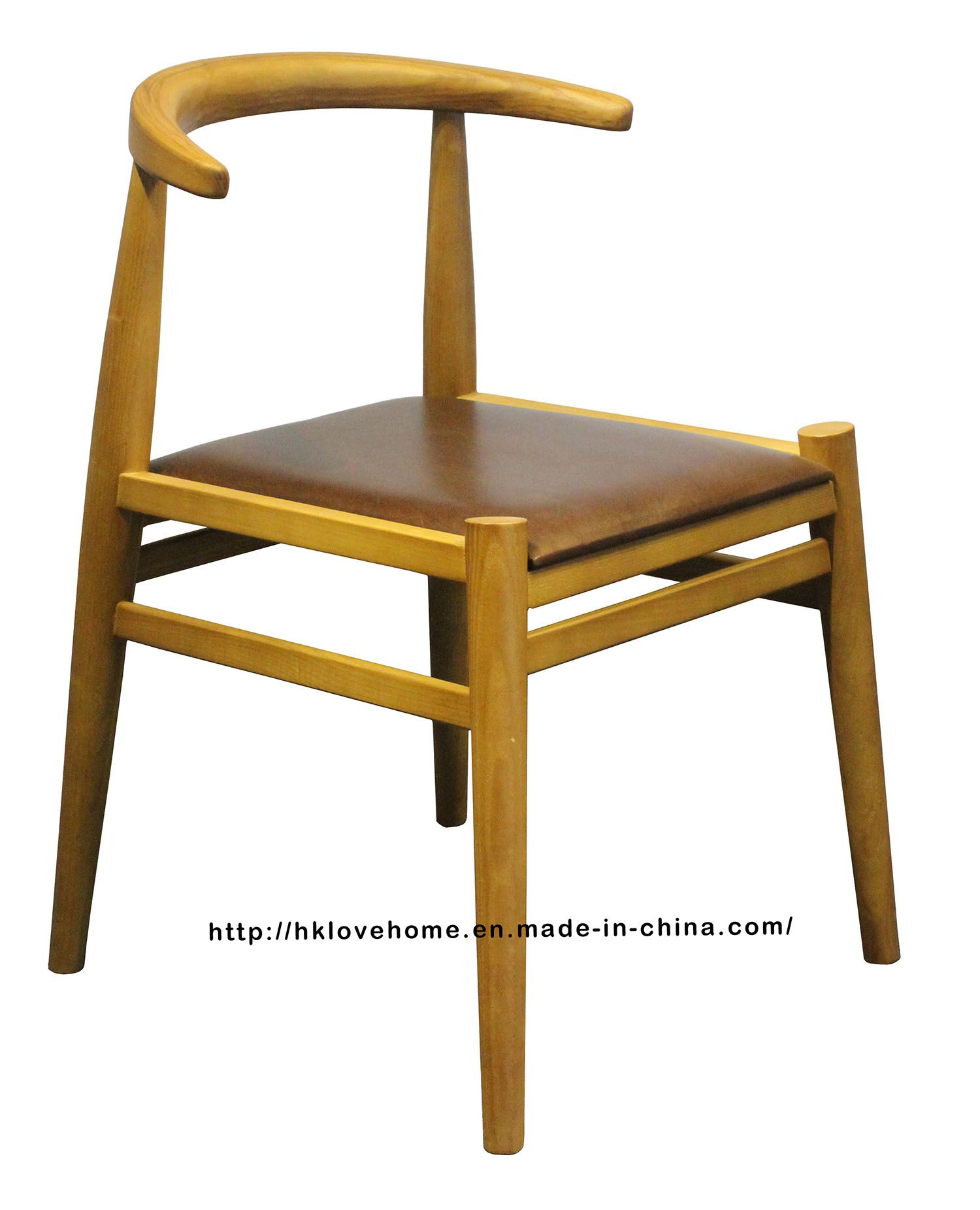 Restaurant Dining Coffee Leisure Living Furniture PU Cushion Wooden Chair