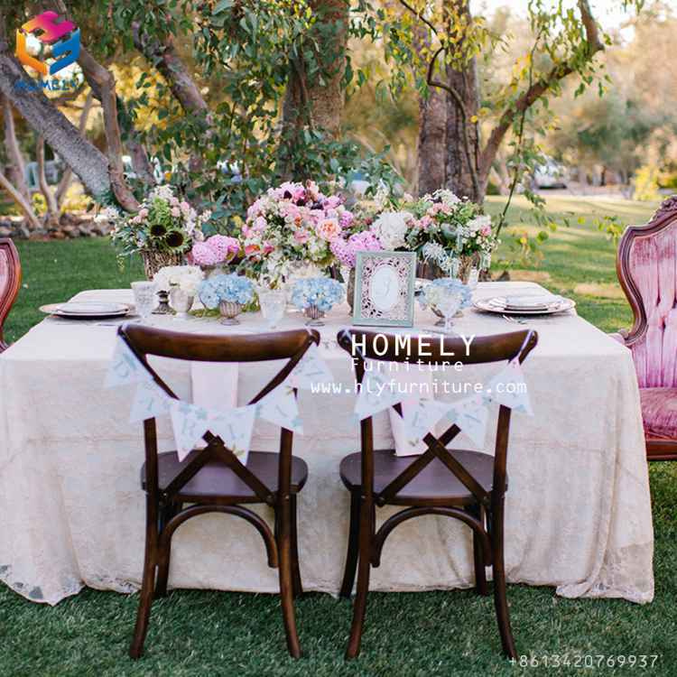 Hly Garden Oak X Back Chair Outdoor Cross Back Wedding Chair