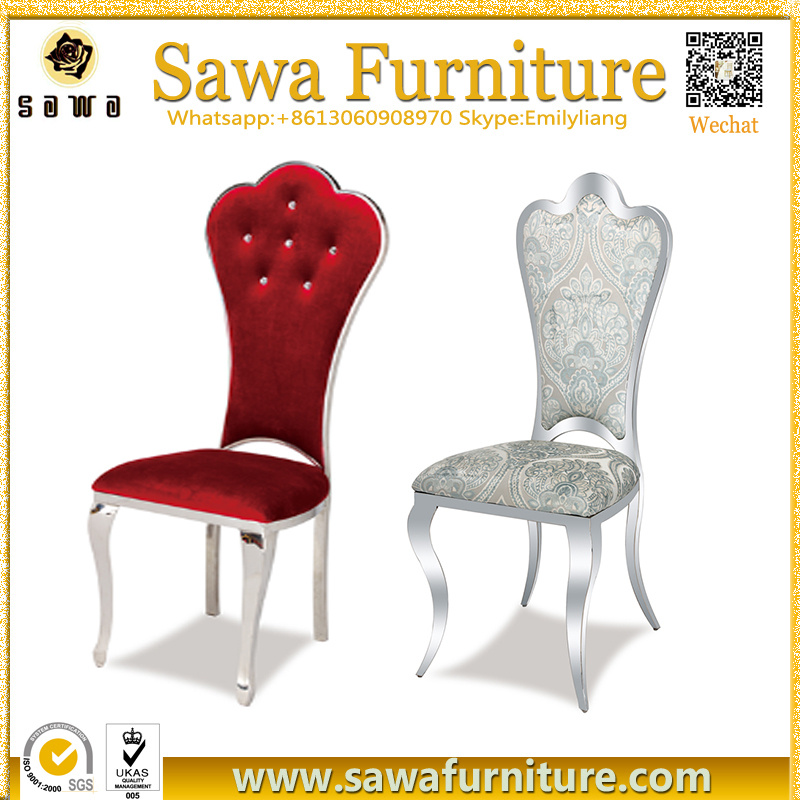 Modern Upholstery Grey Stainless Steel Dining Chair