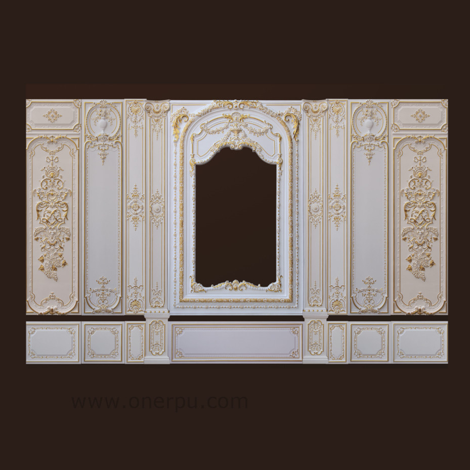 Polyurethane Wall Plaques/Panels PU Moulding Decoration Hn-F001~005