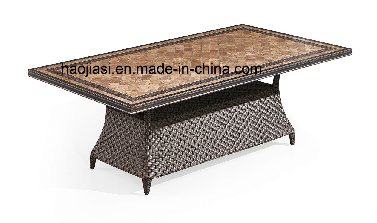 Outdoor / Garden / Patio/ Rattan& Aluminum Table with Marble Tabletop HS7617dt