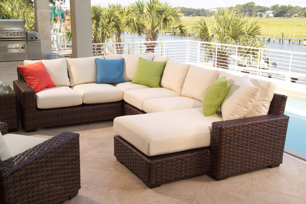 Us Standard Curve Rattan 4-PC Sectional Sofa Set Wf050041