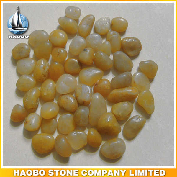 Decorative Pebbles for Garden and Pavement Yellow Color
