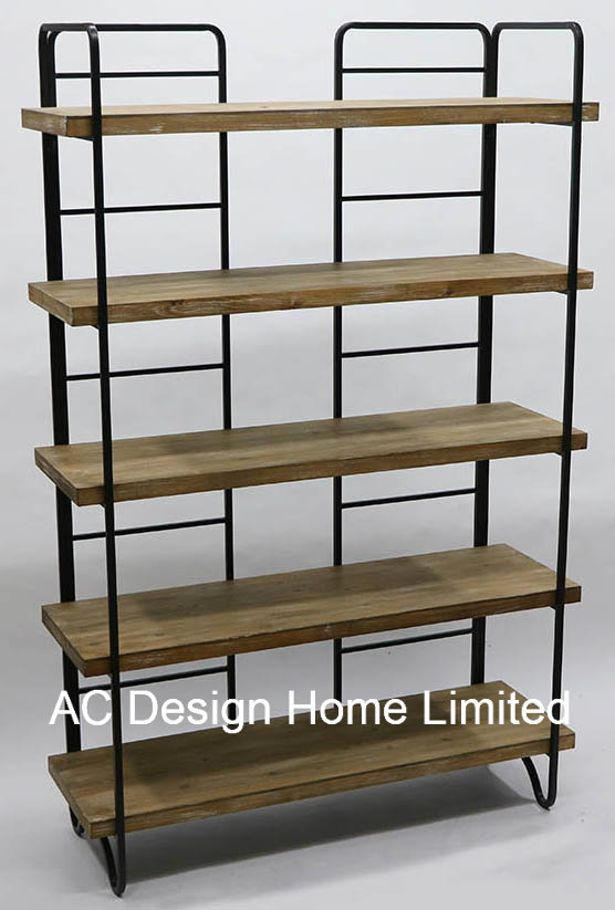5 Tier Antique Vintage Decoration Wooden/Metal Shelf Rack Display