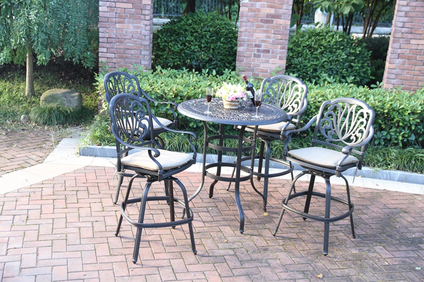 Garden Bar Set Cast Aluminum Furniture