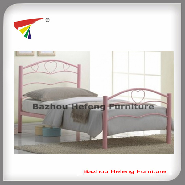 2017 Modern Fashionable Cheap Pink Metal Single Bed (HF045)
