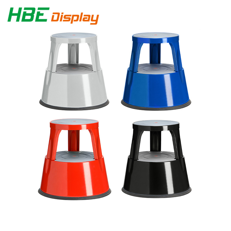 Heavy Duty Plastic Rolling Mobile Kick Step Stool