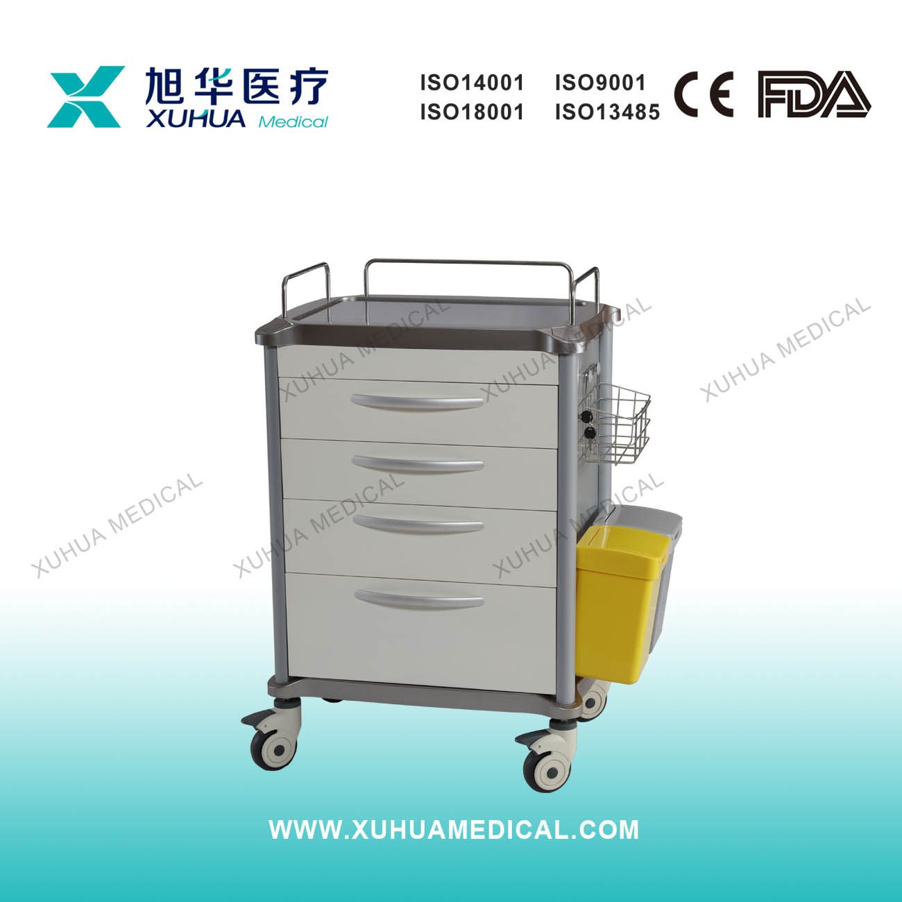 Four Drawers Hospital Emergency Trolley (C-4)