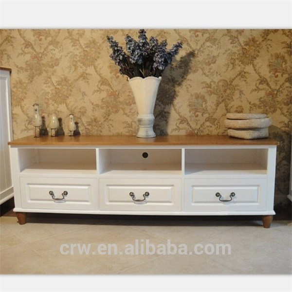 Wh-4104 Modern Corner Solid Wood TV Cabinet with Drawers