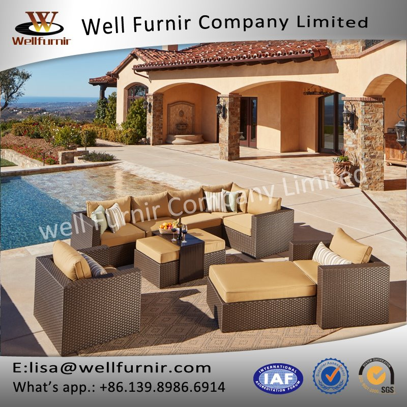 Well Furnir WF-17087 Rattan 9pc Deep Seating Group