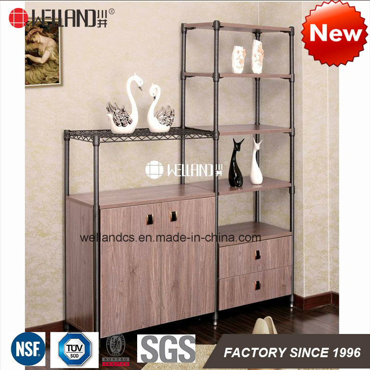 2017 High Quality Livingroom or Office Corner Storage Steel-Wooden Furniture