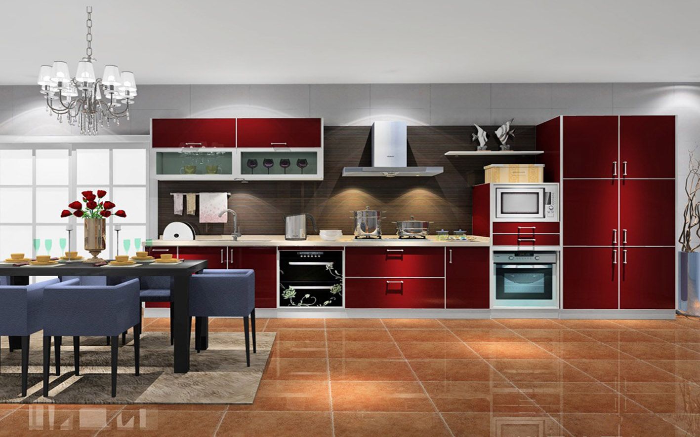 High Gloss UV Lacquer Kitchen Cabinet (zx-068)