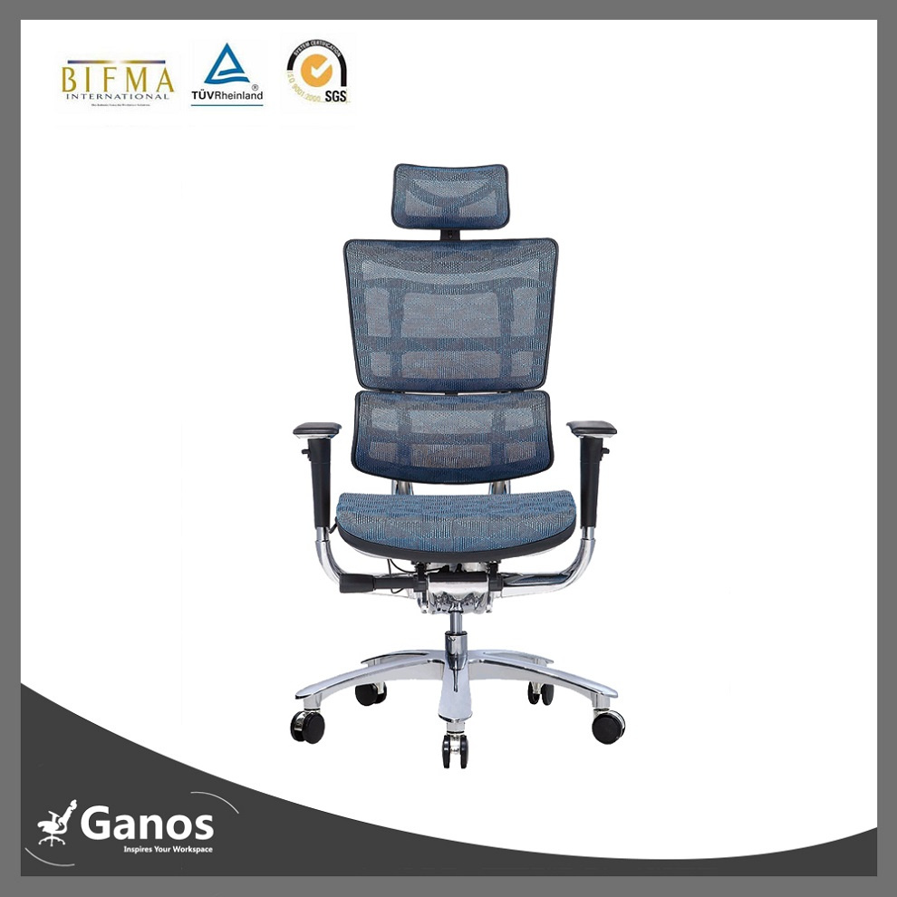 Wholesale Chrome High Back Ergonomic Mesh Office Chair with PU Armrest