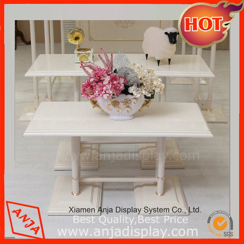Women Garment Shop Promotional Wooden Retail Clothes Display Table
