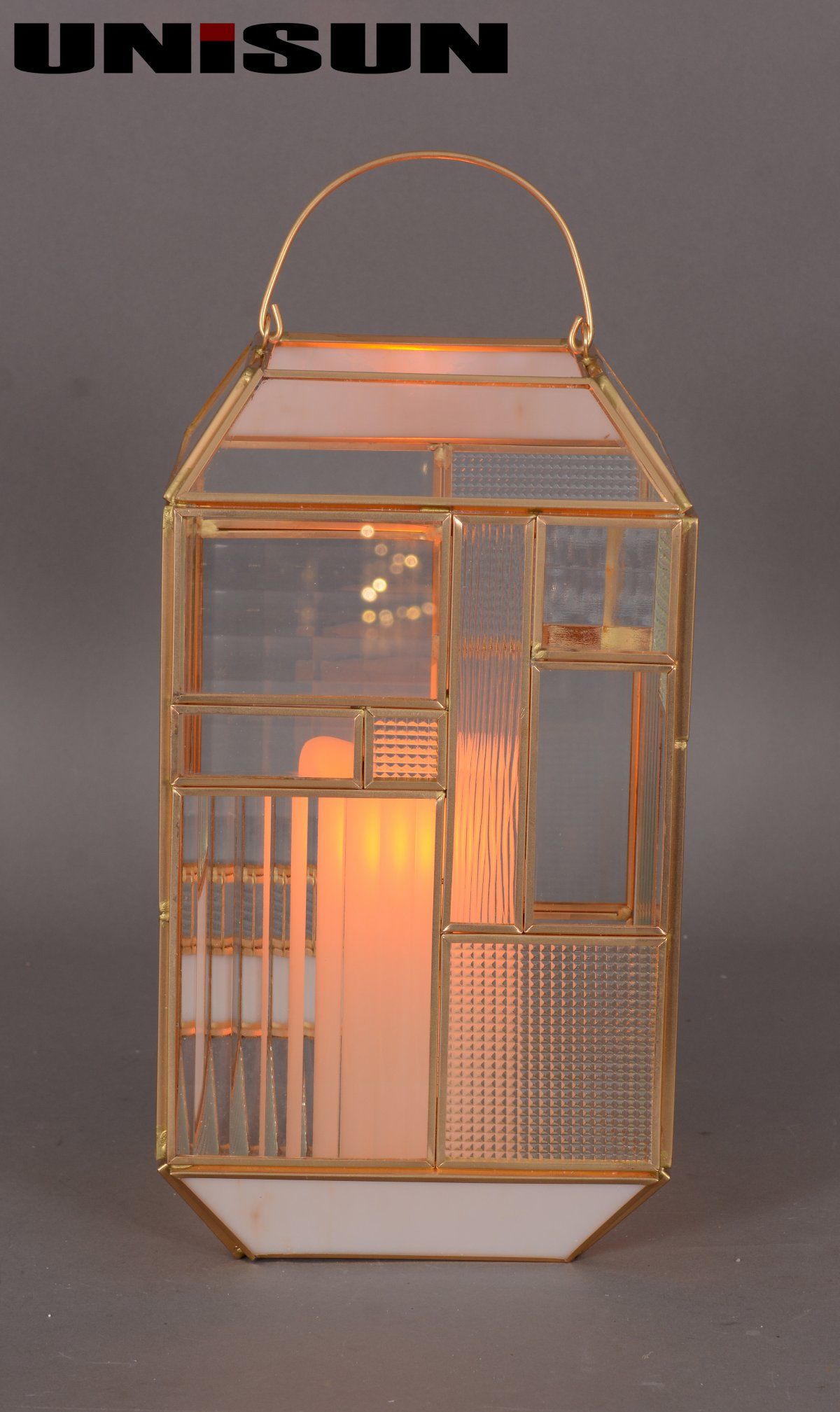 Christmas Decoration Light Glass Craft with Copper String LED Light for Wall Art (17102)