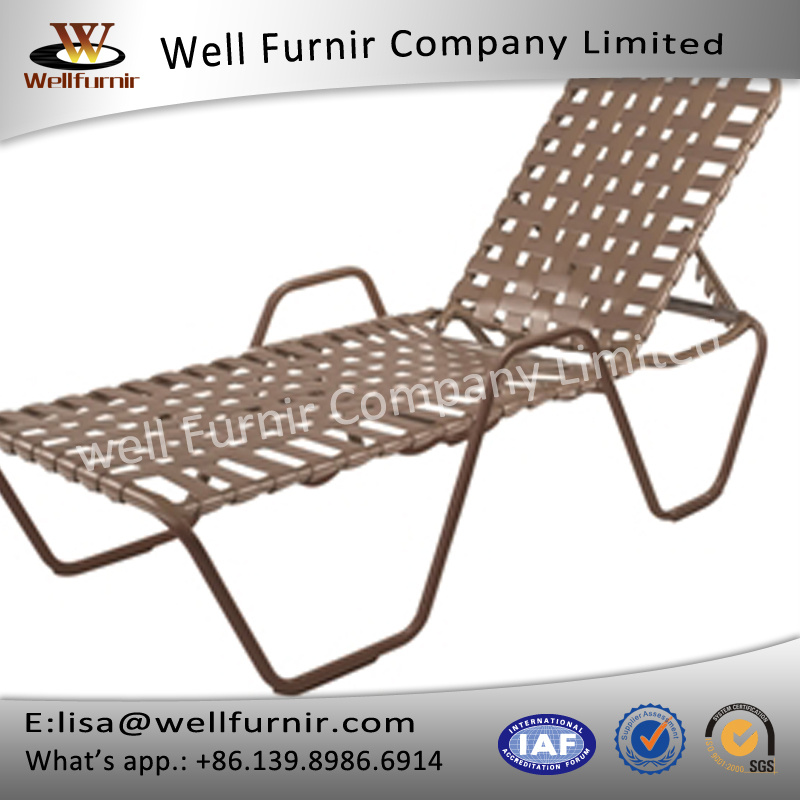Well Furnir WF-8001 Vinyl Straps Sun Chaise Lounge