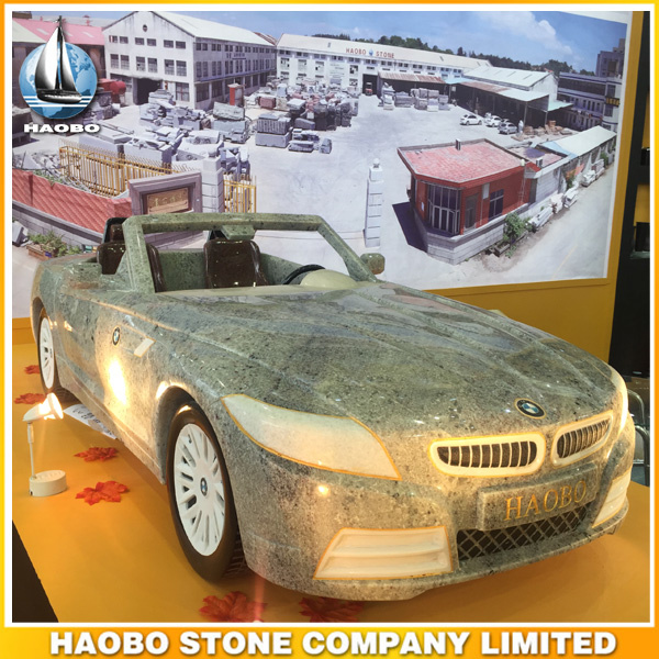 Granite Car Shaped Sculpture Hand Carved Carving