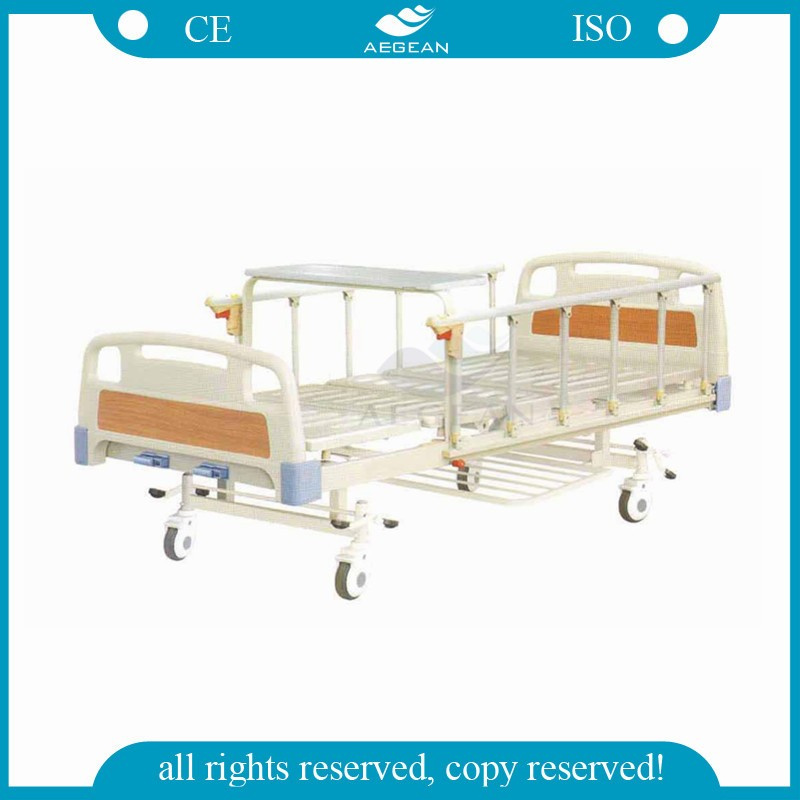 AG-BMS110 Ce ISO Approved 2 Cranks Cheap Manual Hospital Bed Price