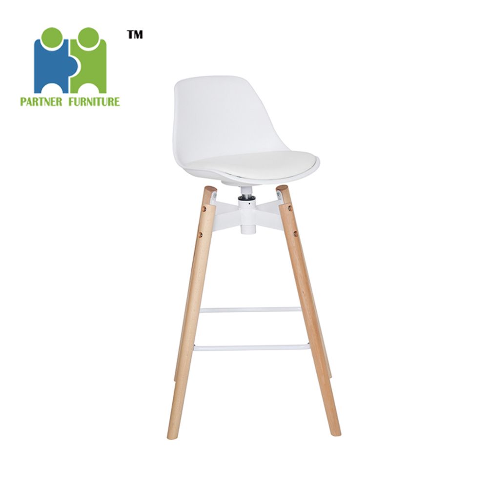 (Tom) Bar Furniture Wood Leg Swivel High Bar Stool for Sale