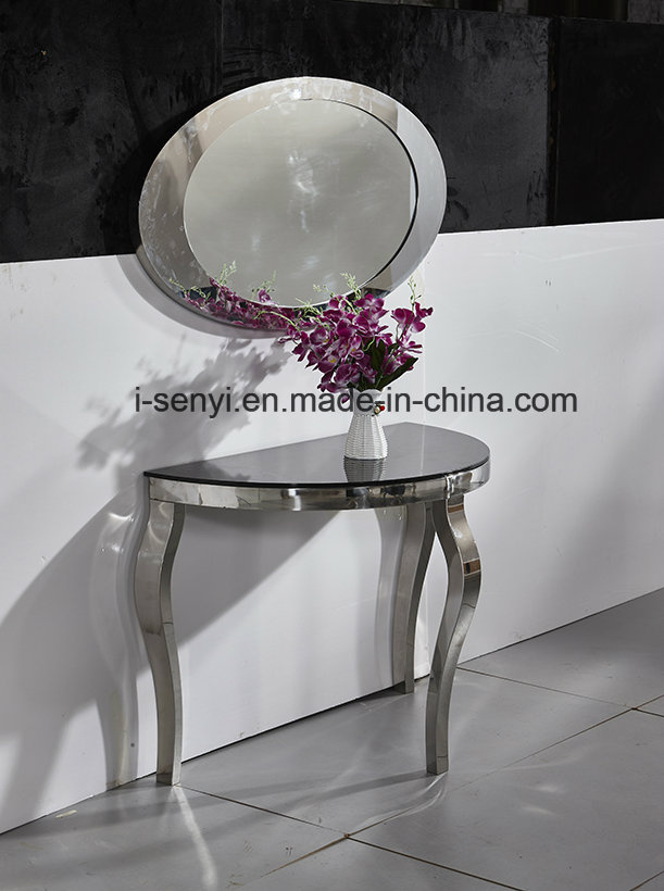 Round Stainless Steel Console Table Side Table End Table Dining Room Living Room Furniture
