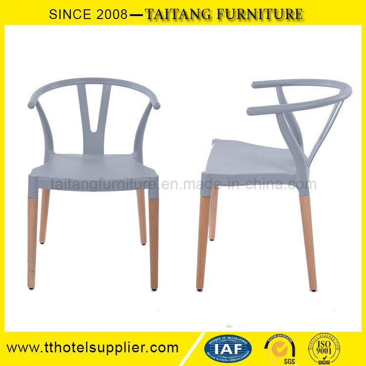 Modern Grey Plastic Y Back Chair Designed by Hans Wegner