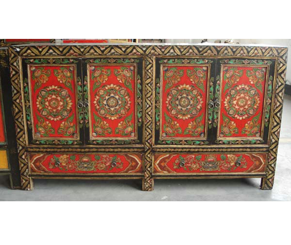 Antique Tibet Painted Buffet Lwc307