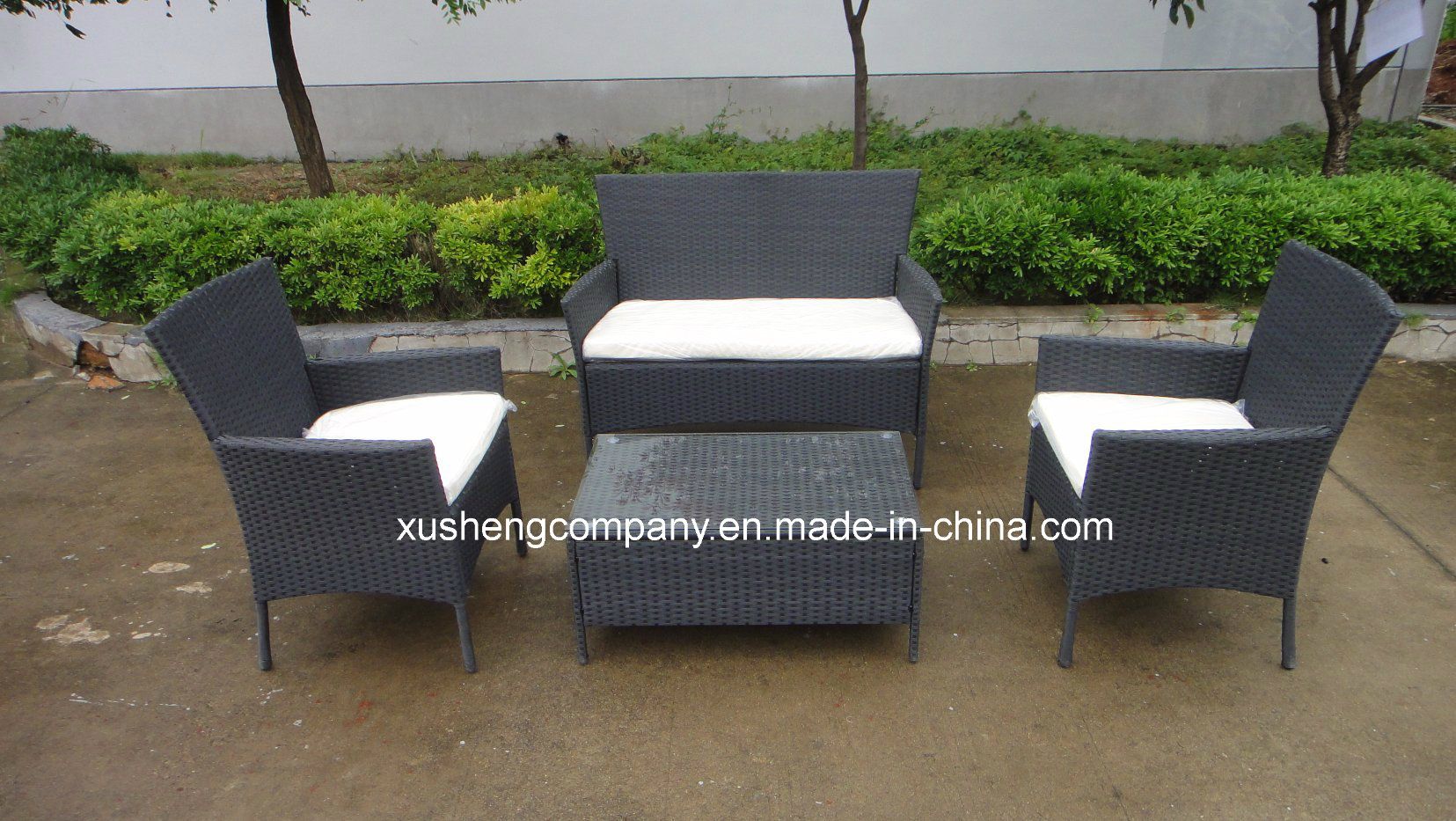 Four Pieces of The Rattan Sofa Set
