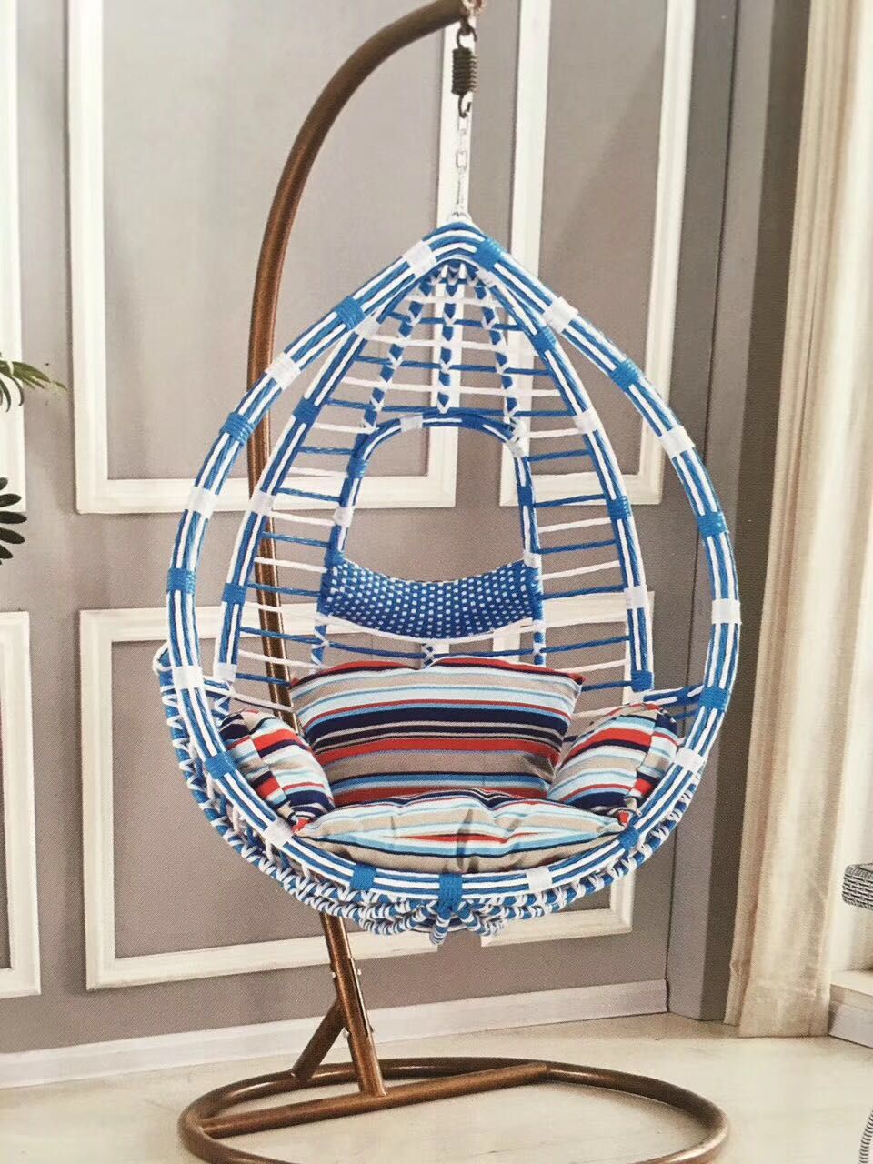 Outdoor Garden Patio Furniture Plastic Dining Egg Swing Chair