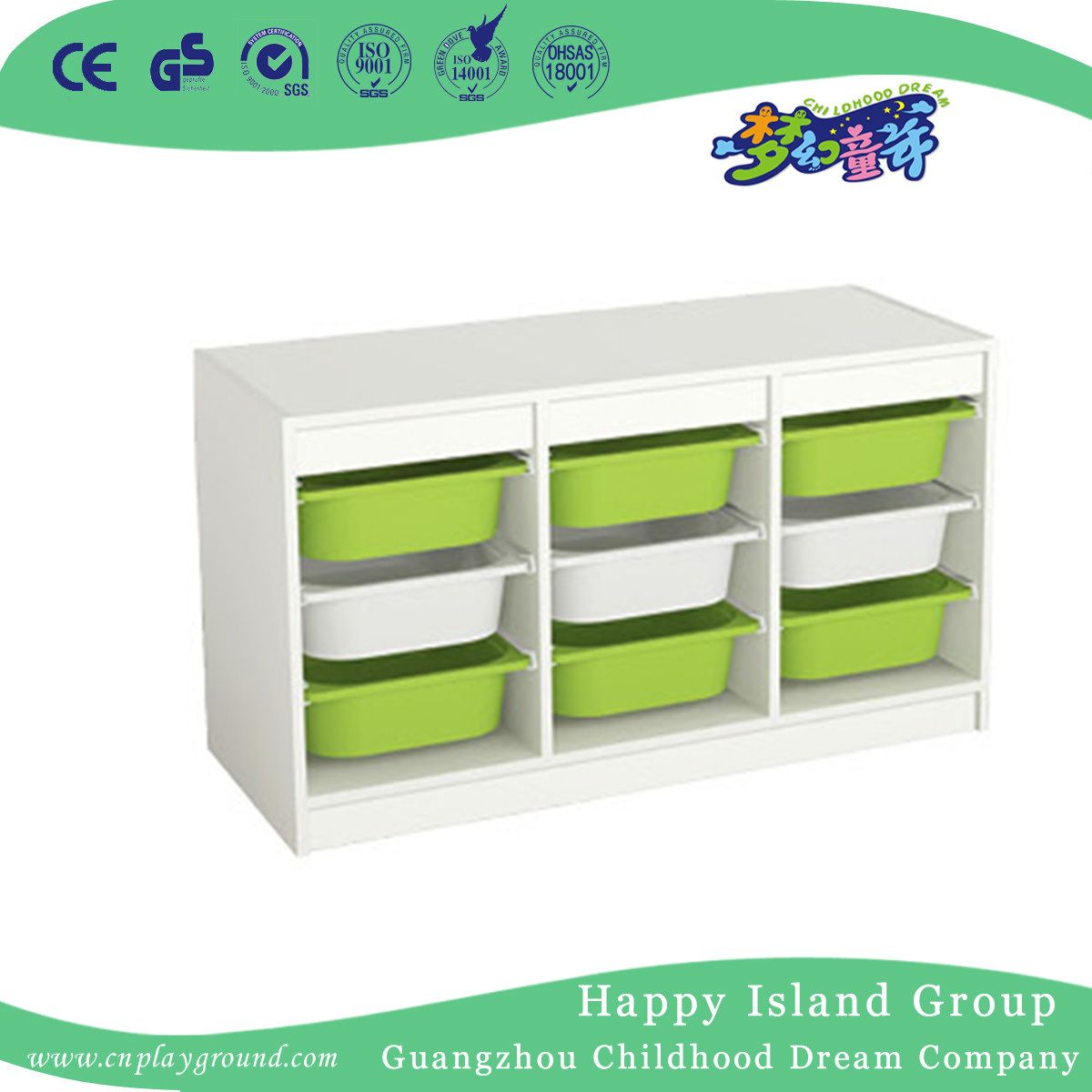 Multi-Functional School White Painting Wooden Toys Cabinet (HG-5503)