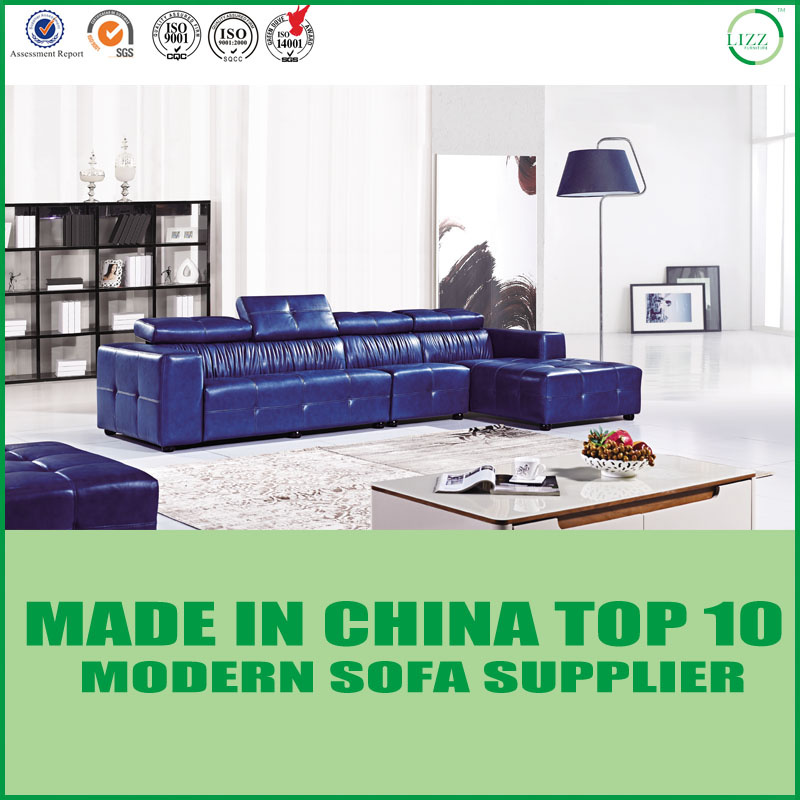 Modern Hotel Home Furniture Genuine Leather Corner Sofa