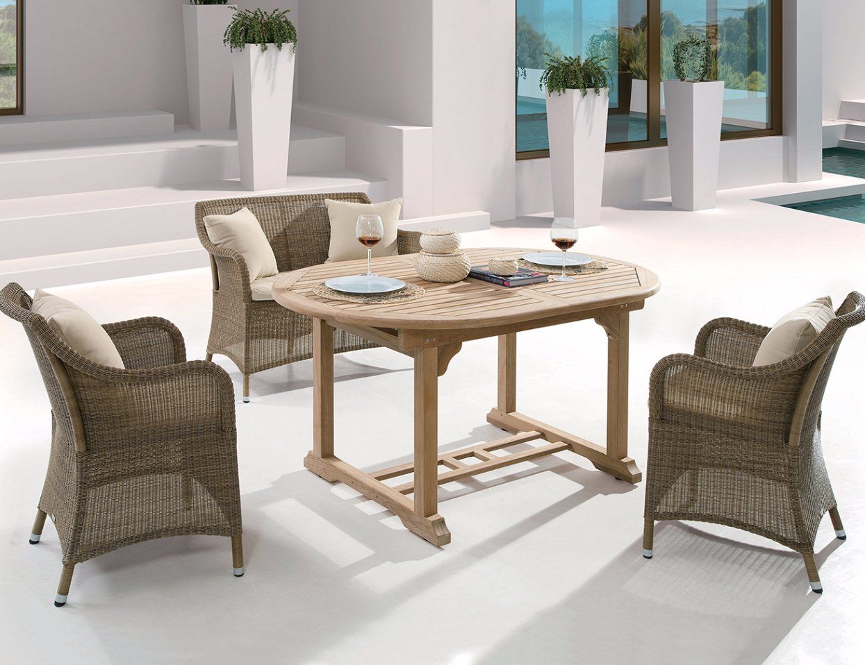 Rattan Outdoor Patio Wicker Home Hotel Office Garden Sevilla Dining Chair (J6372)