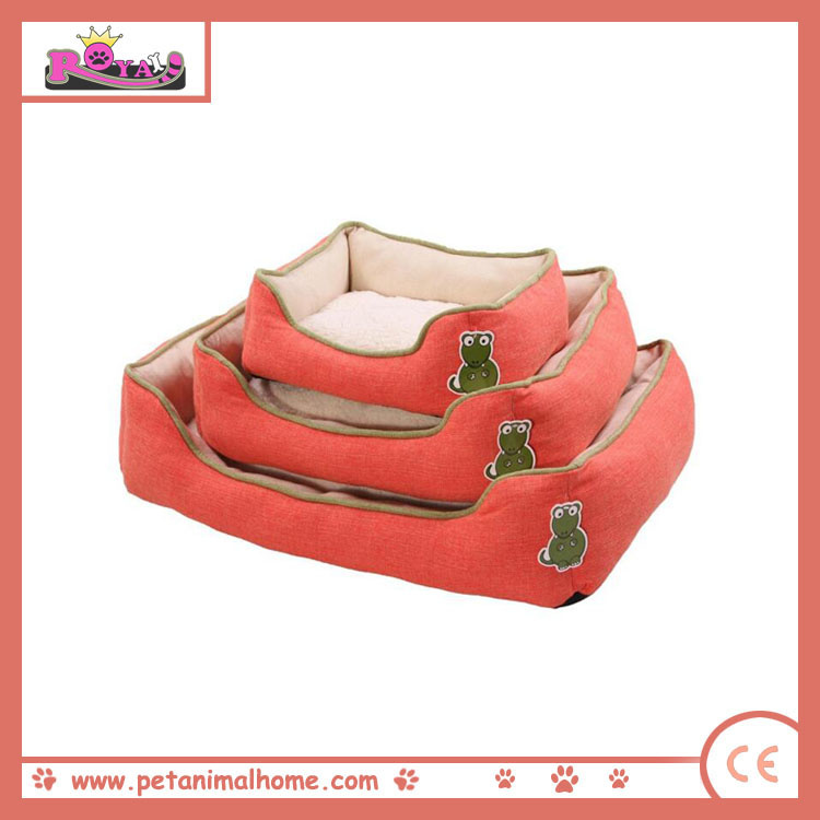 Cartoon Pattern Pet Bed in Red