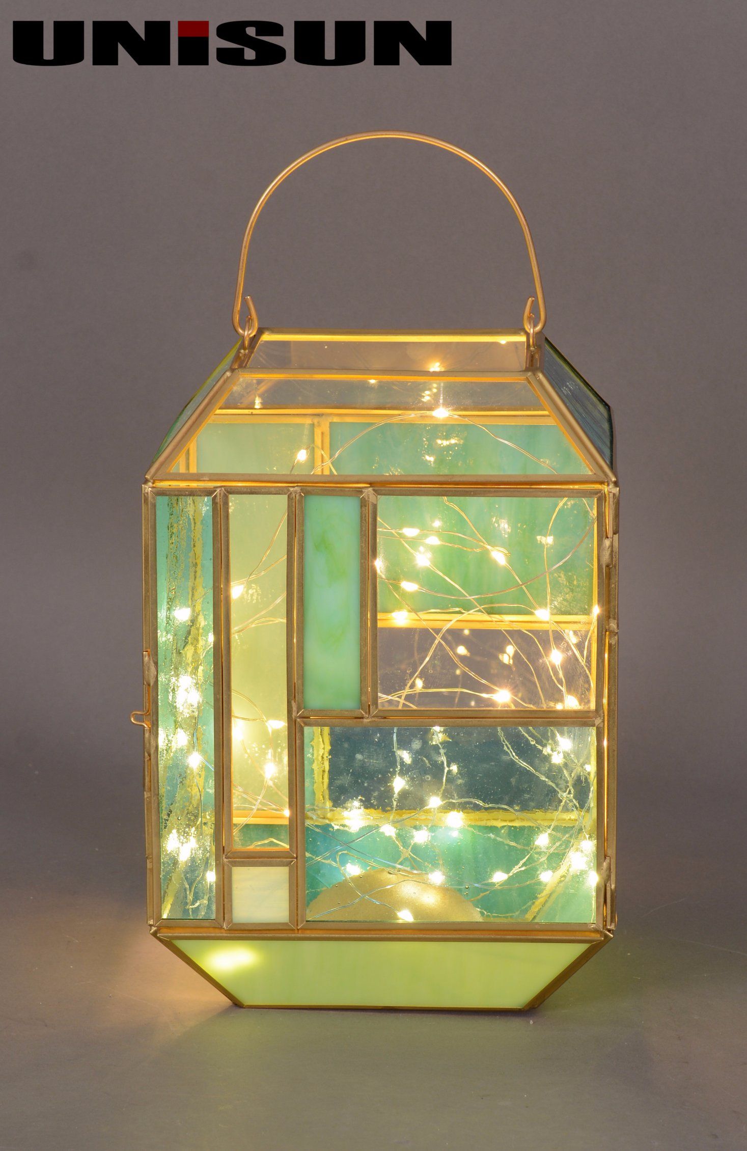 Christmas Decoration Light Glass Craft with Copper String LED Light for Wall Art (17105)