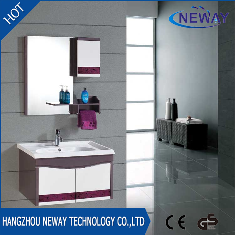 Modern Wall Hanging PVC French Bathroom Vanity Cabinet