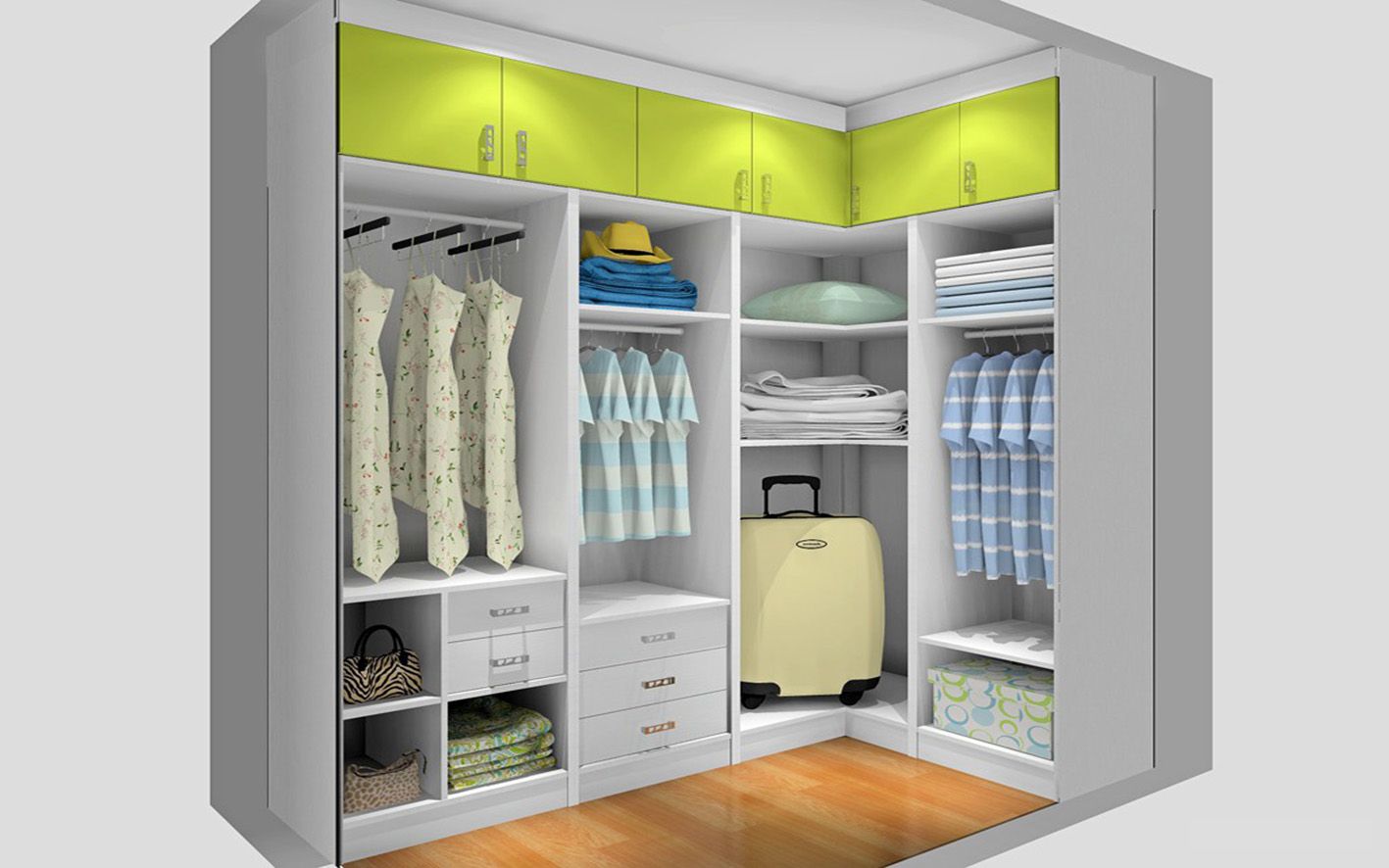 Four Doors Sliding Wood Wardrobe with Dresser (zy-031)