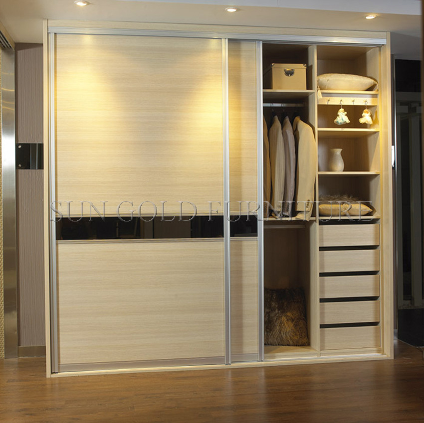 High Quality Modern Cheap Wooden Sliding Door Wardrobe (SZ-SW008)