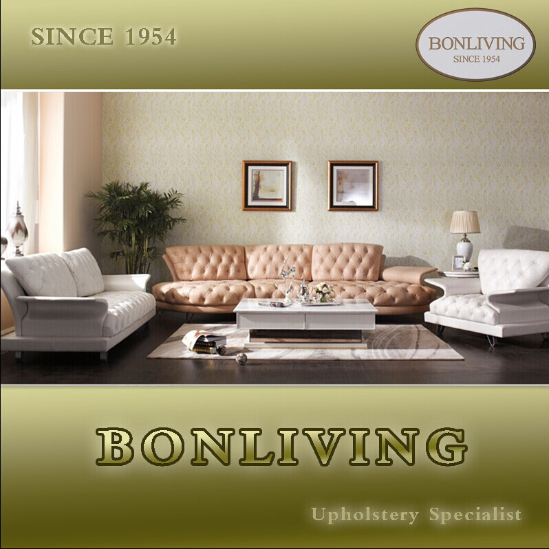 Italian Design Living Room Luxury Nubuck Leather Sofa (B21&B22)