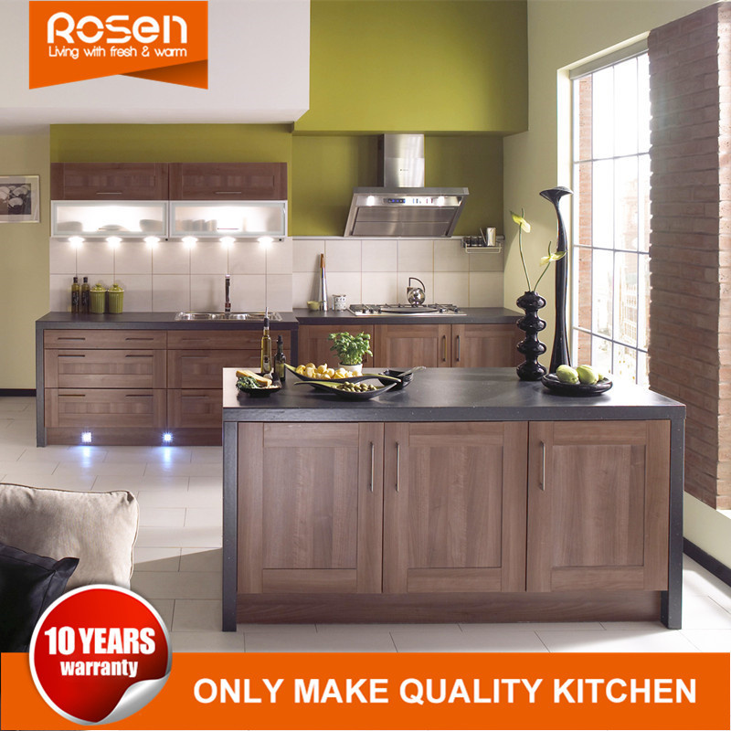 Kitchen Cabinet with PVC Finished Gray Colors Design