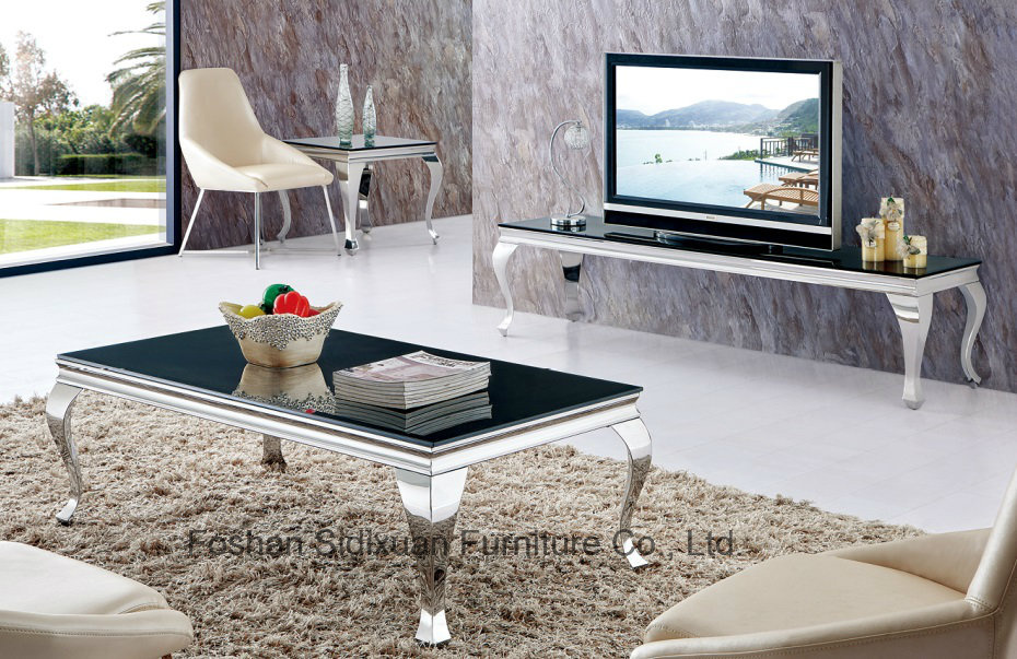 2016 Modern Stainless Steel Glass Cocktail Table / Coffee Table