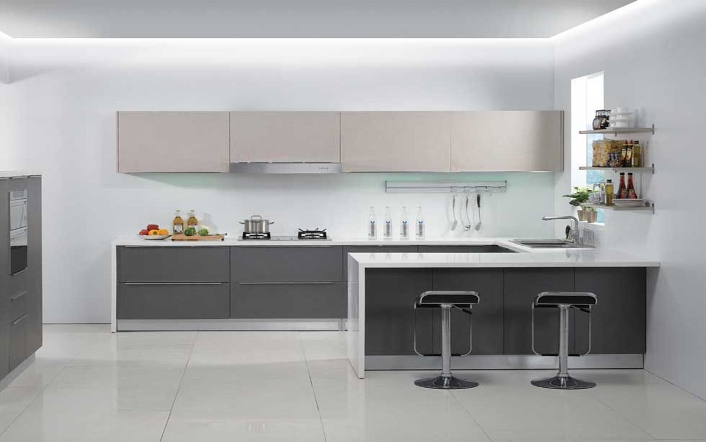 2017 High Quality Modern Lacquer Kitchen Cabinet (ZS-004)