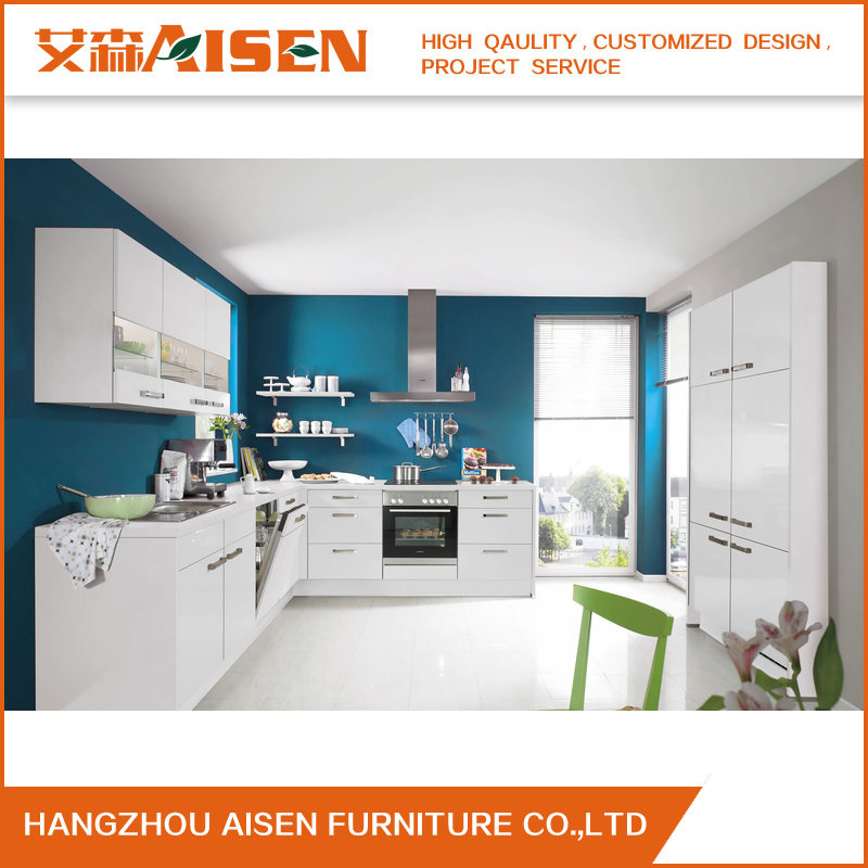 2018 Modern White Color China Lacquer Kitchen Cabinet